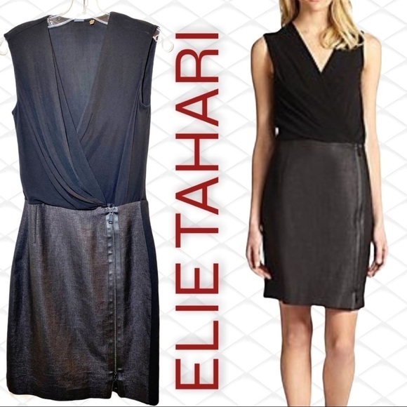 ELIE TAHARI Drayla Elegant Mixed Media Sheath Dress, Size 0 - Picture 12 of 12